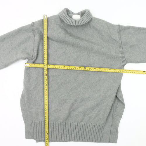 H&M Women’s Grey Mock Neck Pullover Jumper Size S Wool Blend