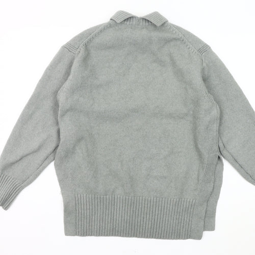 H&M Women’s Grey Mock Neck Pullover Jumper Size S Wool Blend