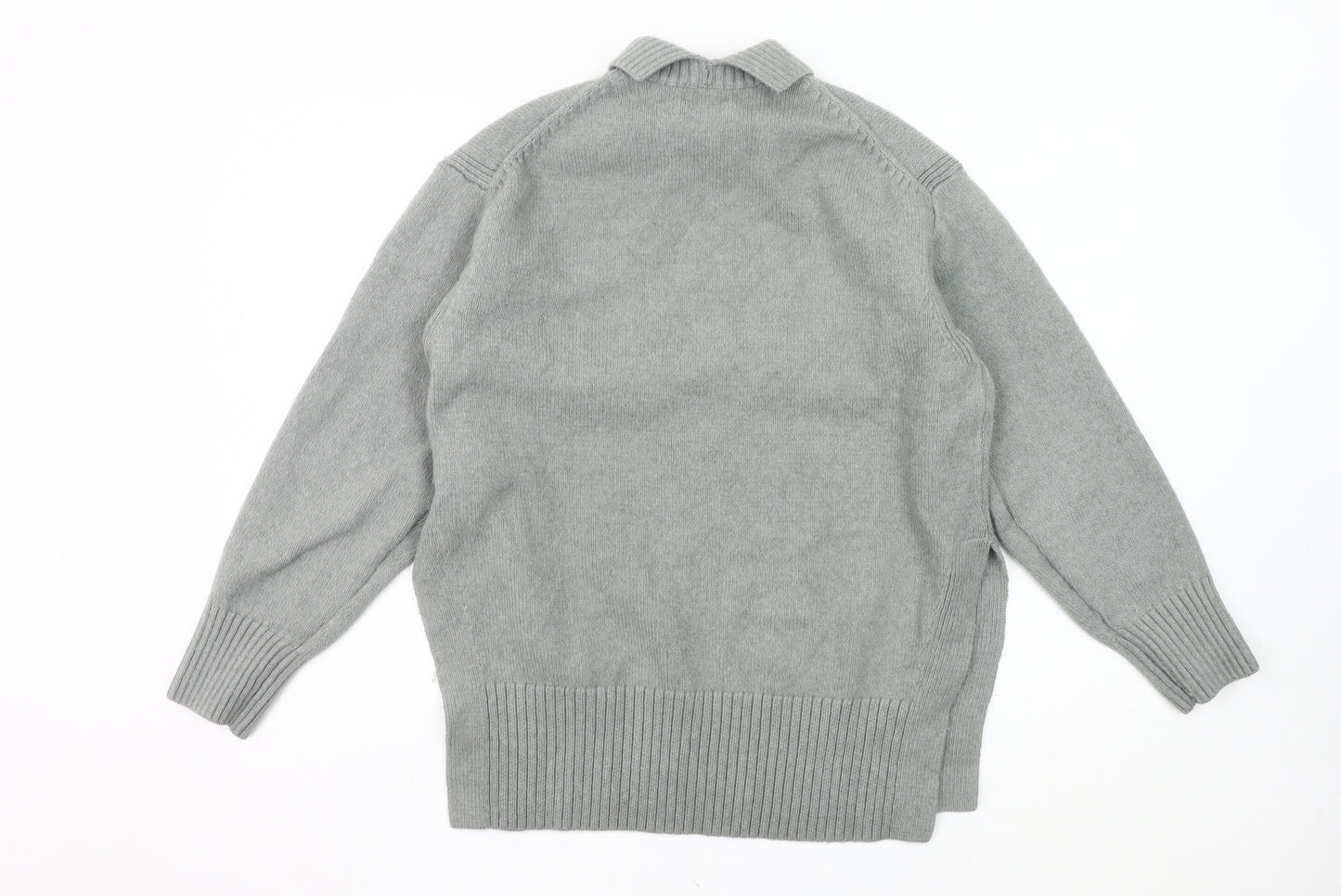 H&M Women’s Grey Mock Neck Pullover Jumper Size S Wool Blend