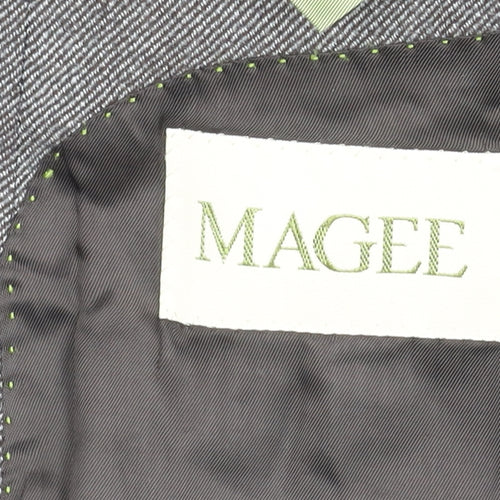 Magee Men's Grey Wool Herringbone Blazer Jacket 44R Classic Fit