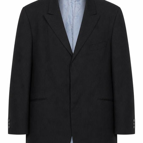 Burton Mens Black Pinstripe Suit Jacket 46 Chest XL Regular Fit