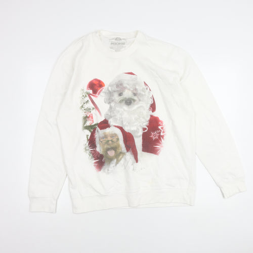 American Rag Men’s White Christmas Dog Print Sweatshirt L