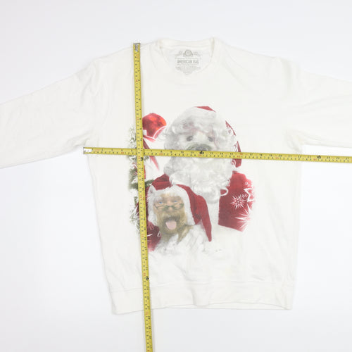 American Rag Men’s White Christmas Dog Print Sweatshirt L