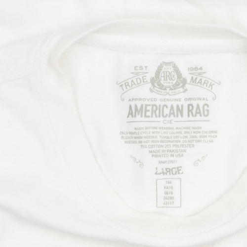 American Rag Men’s White Christmas Dog Print Sweatshirt L