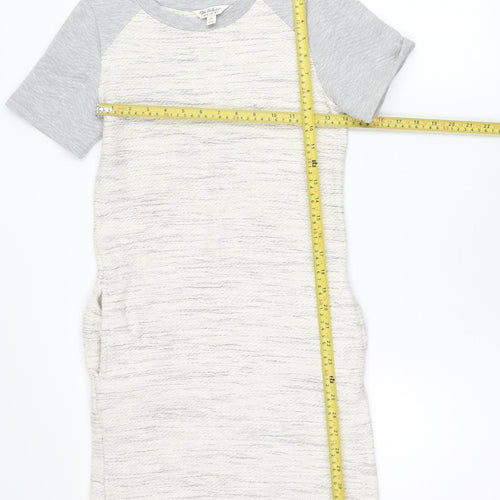 Miss Selfridge Women’s White Grey Short T-Shirt Dress Size 4
