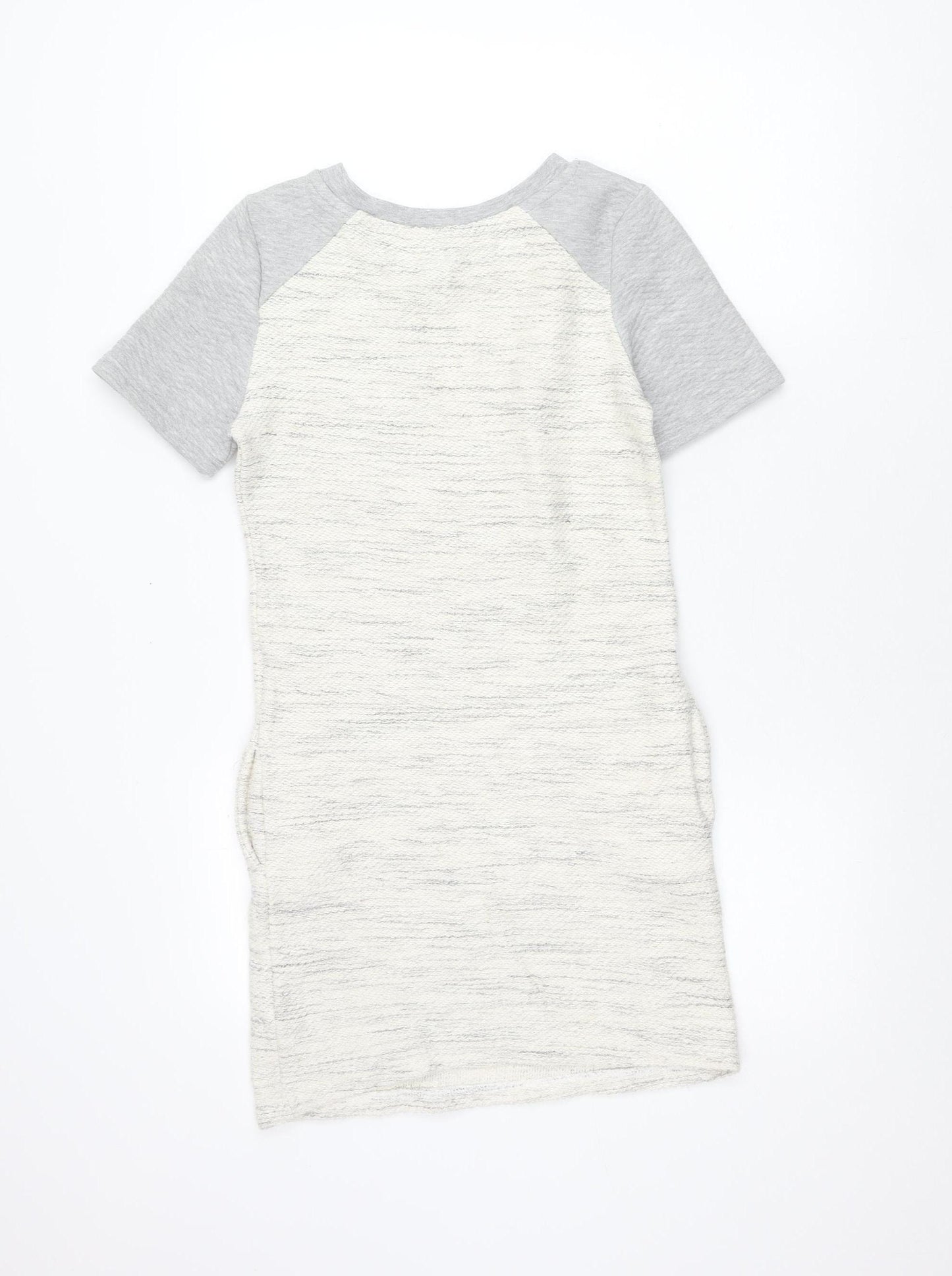 Miss Selfridge Women’s White Grey Short T-Shirt Dress Size 4