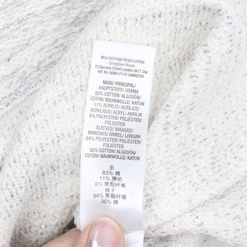 Miss Selfridge Women’s White Grey Short T-Shirt Dress Size 4