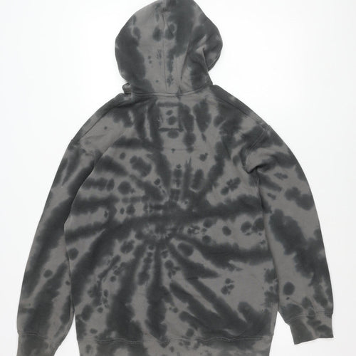 Hollister Unisex Grey Tie Dye Pullover Hoodie S Kindness Graphic
