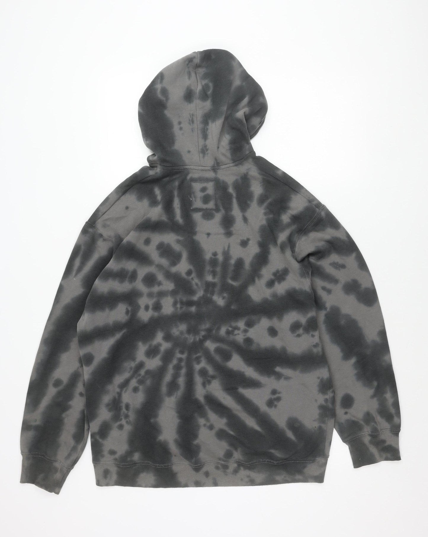 Hollister Unisex Grey Tie Dye Pullover Hoodie S Kindness Graphic