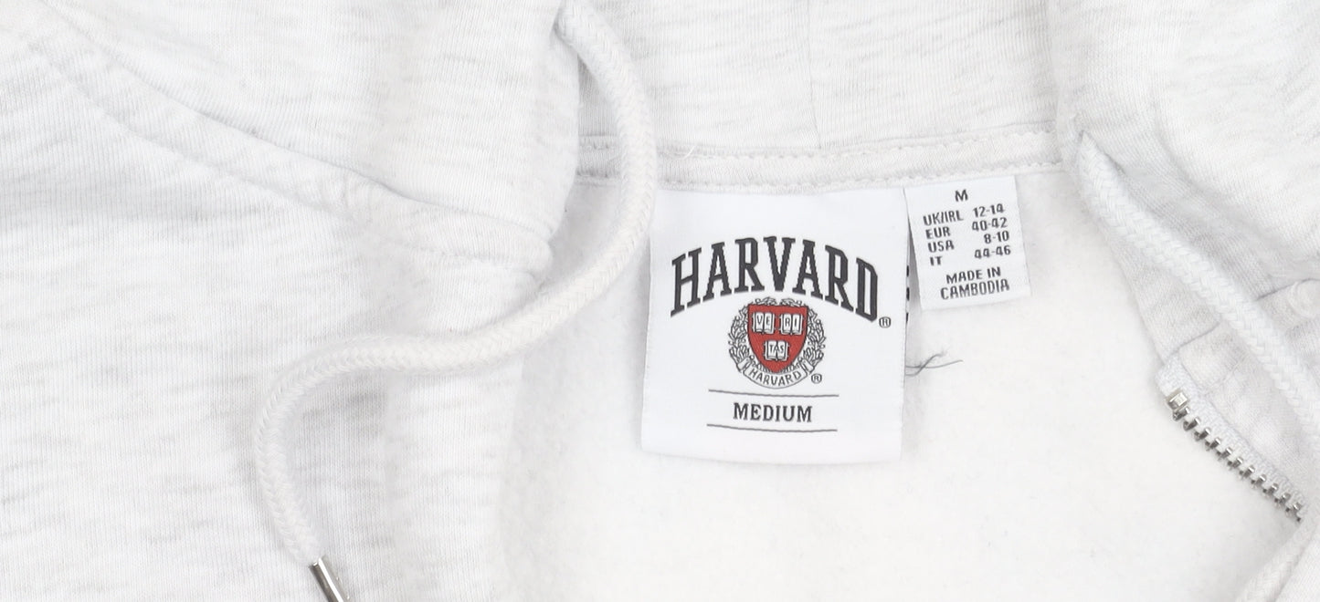 Primark Women’s Grey Cropped Harvard Hoodie Jacket Size 12