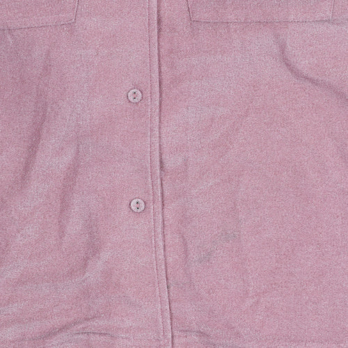 Never Fully Dressed Women’s Pink Button-Up Shirt Size S Short Sleeve