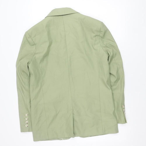 Bershka Womens Green Blazer Size 8 Regular Fit Tailored Jacket