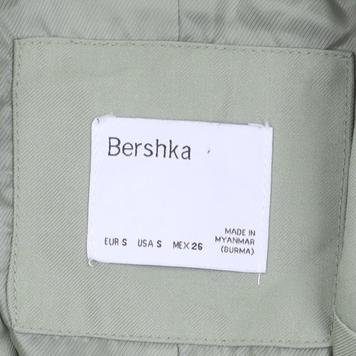 Bershka Womens Green Blazer Size 8 Regular Fit Tailored Jacket