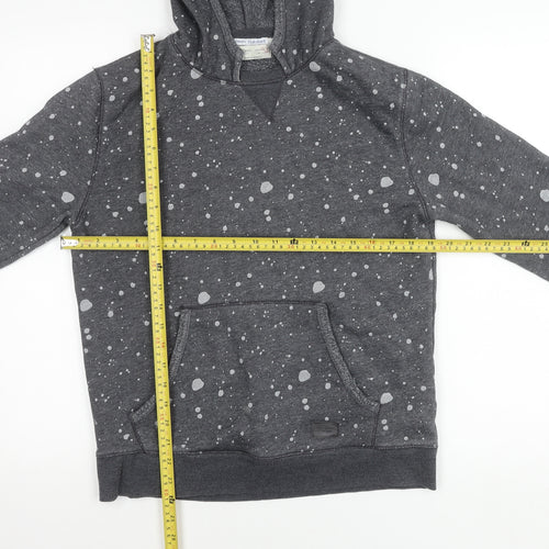 Zara Boys Grey Pullover Hoodie 13-14 Years Graphic Print Cotton Blend