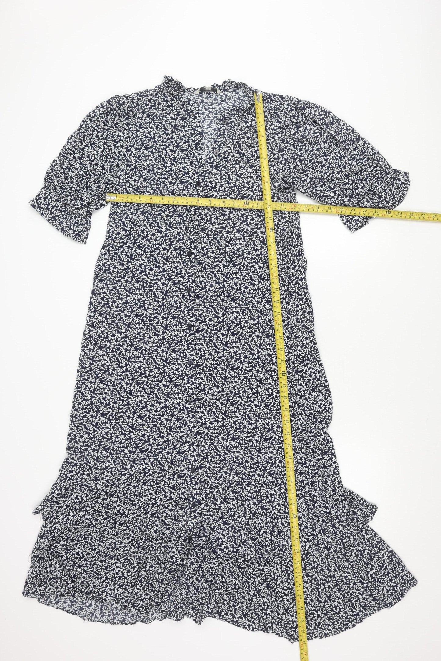 Next Women’s Blue Floral Shift Dress Size 8 Short Sleeve