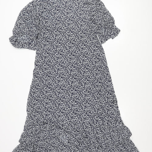 Next Women’s Blue Floral Shift Dress Size 8 Short Sleeve