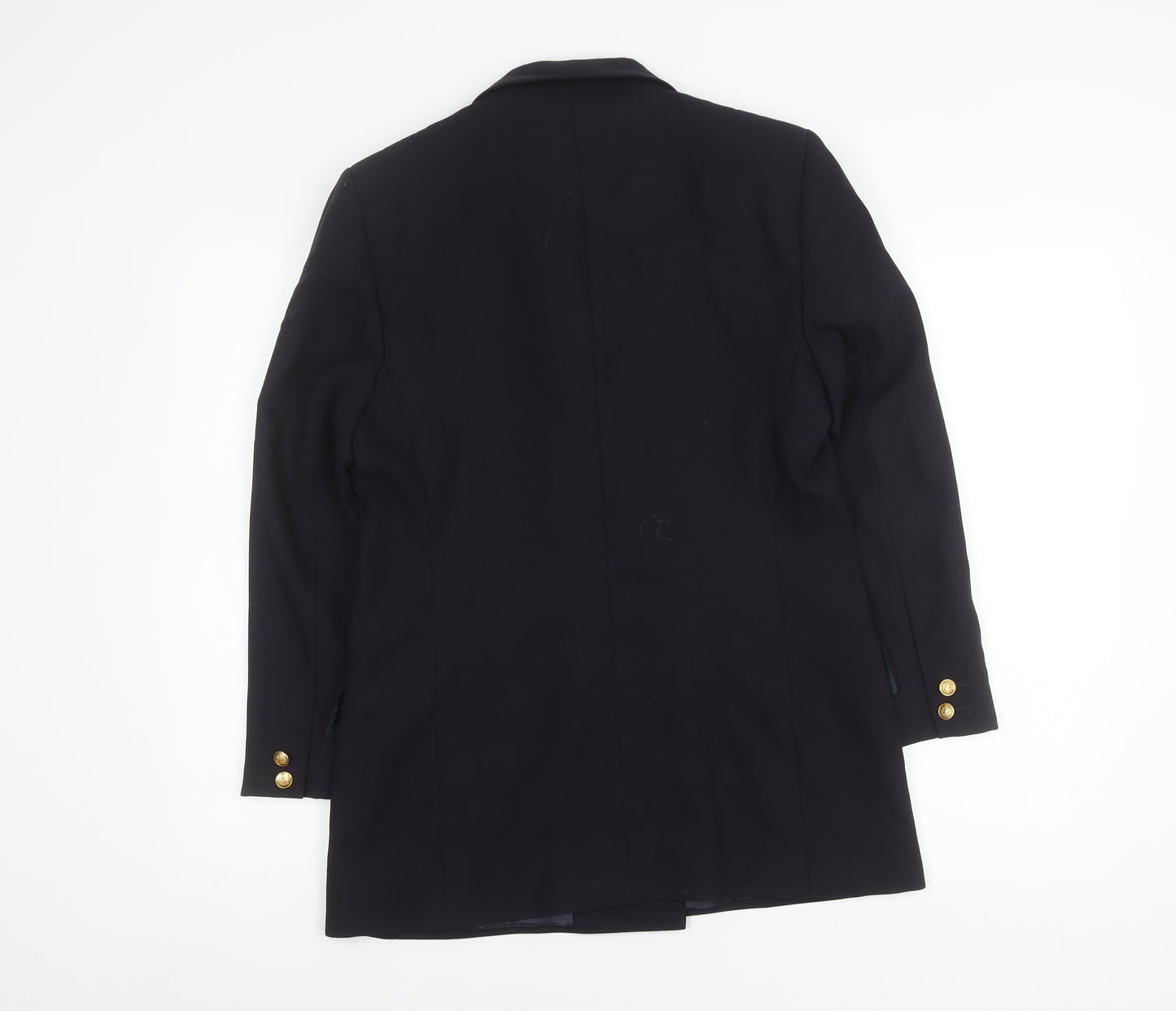 Marks and Spencer St Michael Women’s Black Wool Double-Breasted Petite Fit Blazer UK 12