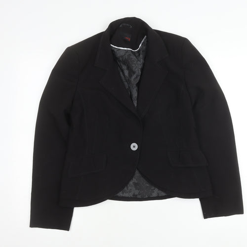 Next Women Black Size 12 Tailored Single-Breasted Suit Jacket