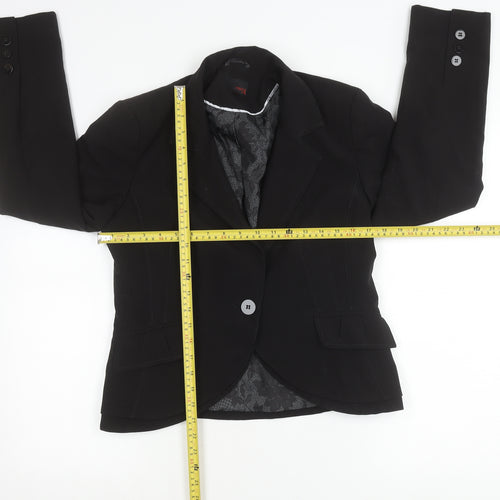 Next Women Black Size 12 Tailored Single-Breasted Suit Jacket