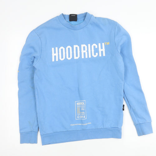 Hoodrich Men’s Blue XS Crew Neck Graphic Sweatshirt Cotton Blend