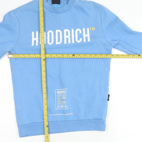 Hoodrich Men’s Blue XS Crew Neck Graphic Sweatshirt Cotton Blend