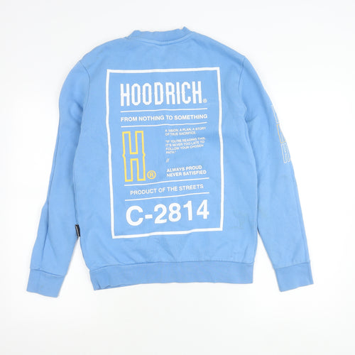 Hoodrich Men’s Blue XS Crew Neck Graphic Sweatshirt Cotton Blend