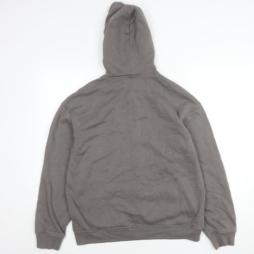 H&M Women Grey Size 12 Hooded Zip Basic Jacket with Pockets