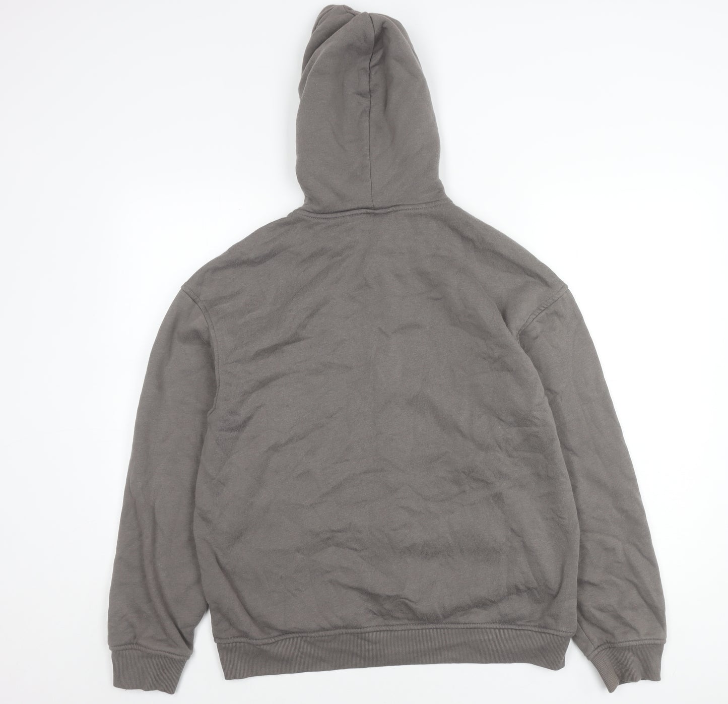 H&M Women Grey Size 12 Hooded Zip Basic Jacket with Pockets