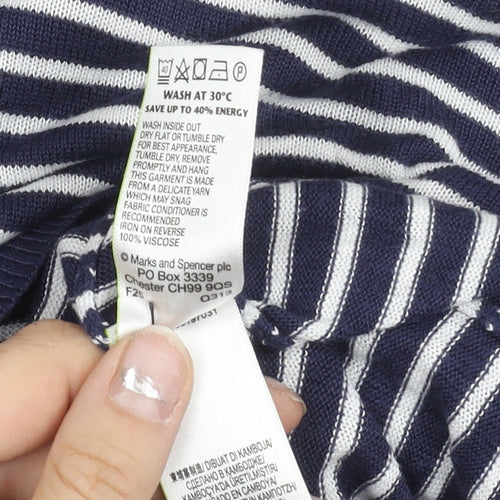 Marks and Spencer Women’s Blue Striped Tunic Top Size 12