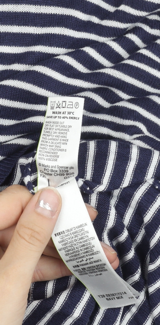 Marks and Spencer Women’s Blue Striped Tunic Top Size 12