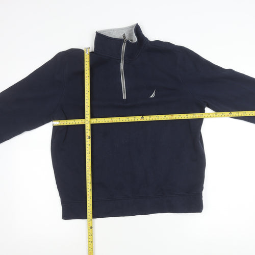 Nautica Unisex Blue Small 1/4 Zip Pullover Sweatshirt Cotton Blend