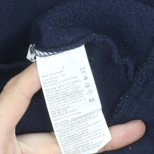Nautica Unisex Blue Small 1/4 Zip Pullover Sweatshirt Cotton Blend