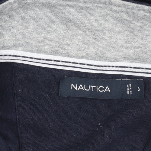 Nautica Unisex Blue Small 1/4 Zip Pullover Sweatshirt Cotton Blend