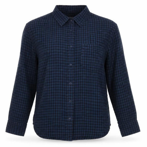 J.Crew Women’s Blue Check Button-Up Shirt Size M Long Sleeve Cotton Blend