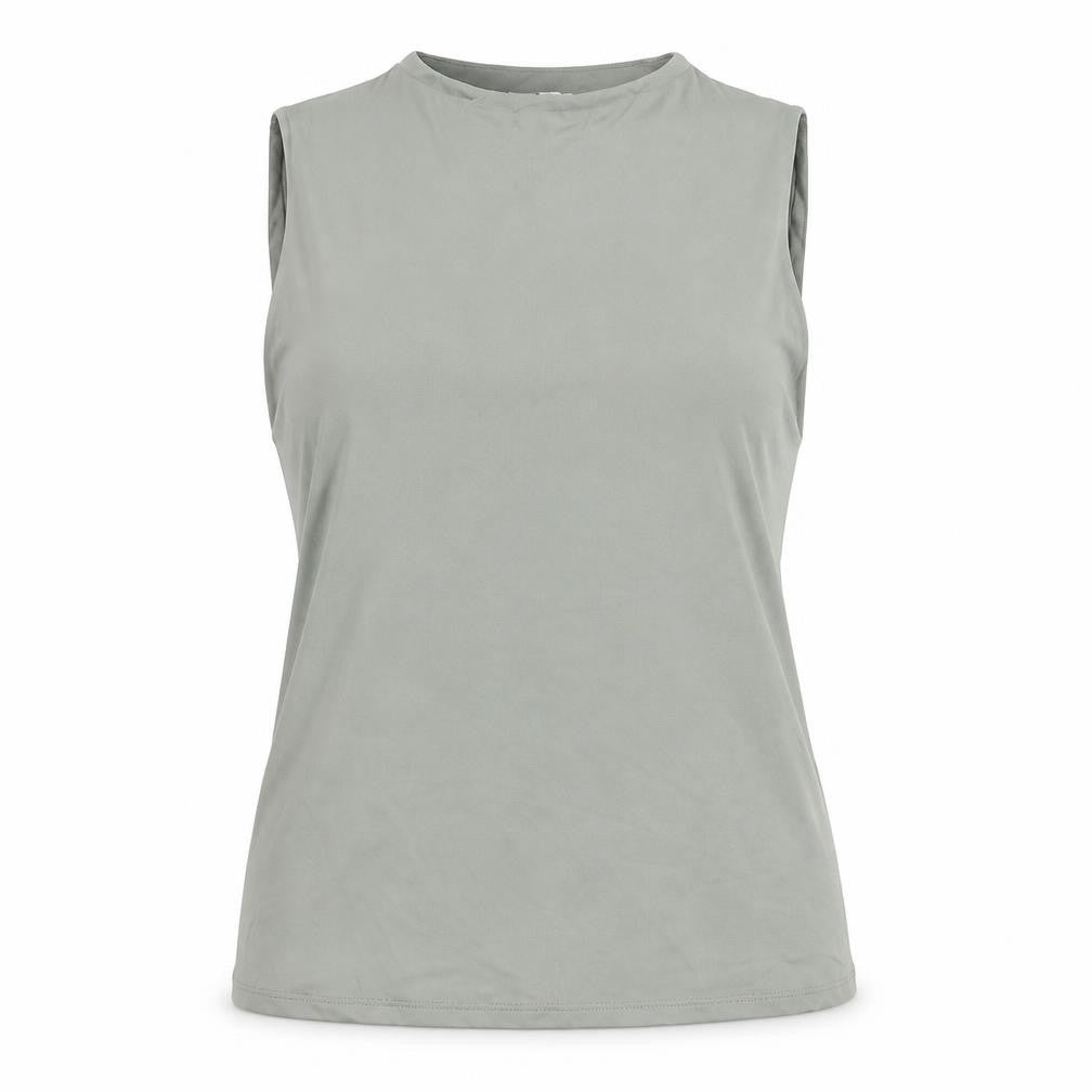 Marks and Spencer Womens Grey Size 16 Mock Neck Sleeveless Tank Top