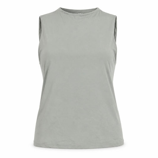 Front view of Marks & Spencer women’s grey, size UK 16, mock neck sleeveless tank top