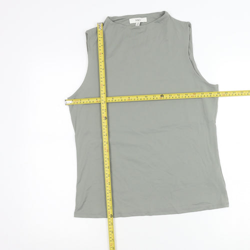 Marks and Spencer Womens Grey Size 16 Mock Neck Sleeveless Tank Top