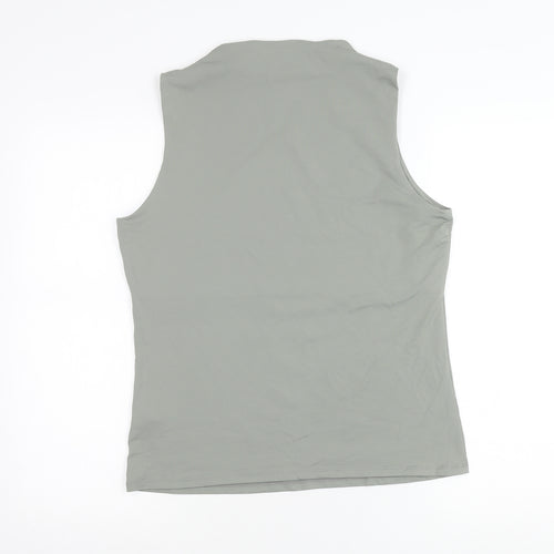 Marks and Spencer Womens Grey Size 16 Mock Neck Sleeveless Tank Top