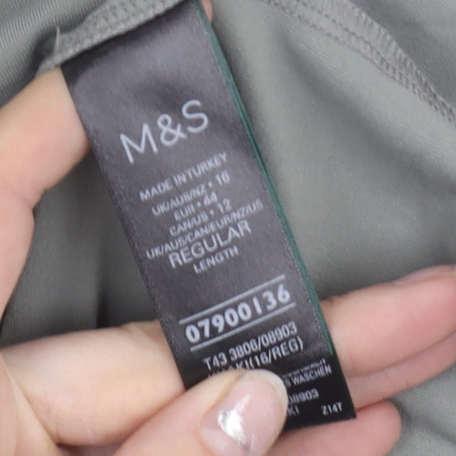 Marks and Spencer Womens Grey Size 16 Mock Neck Sleeveless Tank Top