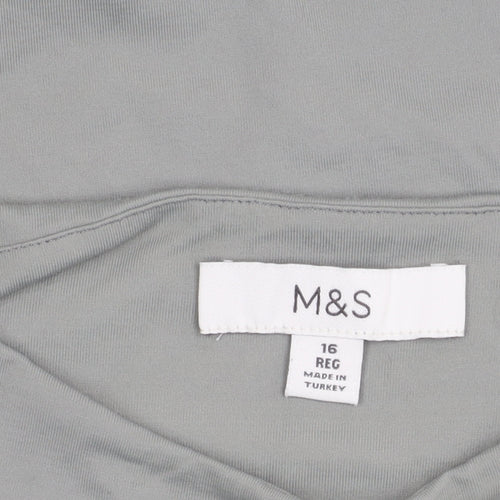Marks and Spencer Womens Grey Size 16 Mock Neck Sleeveless Tank Top