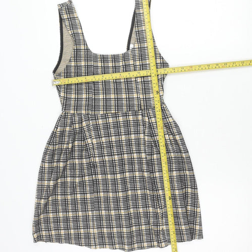 Topshop Women’s Multicoloured Check Pinafore Mini Dress UK 6