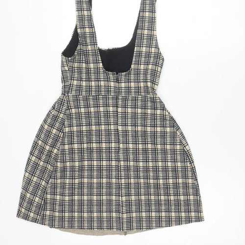 Topshop Women’s Multicoloured Check Pinafore Mini Dress UK 6