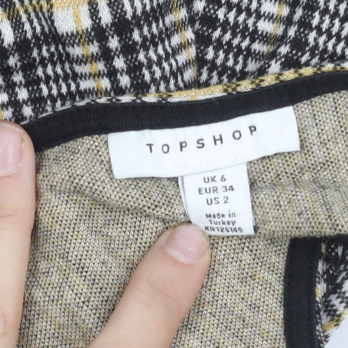 Topshop Women’s Multicoloured Check Pinafore Mini Dress UK 6