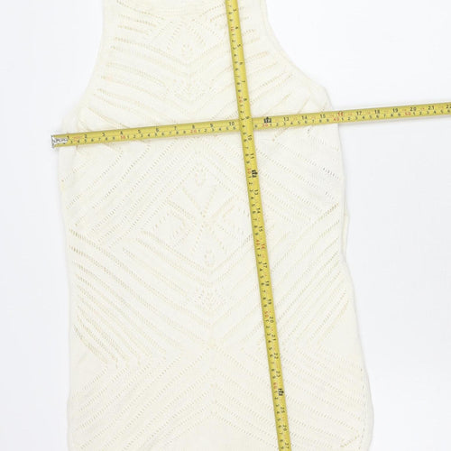 New Look Women’s Ivory Jumper Mini Dress Size 8 Knit Boho