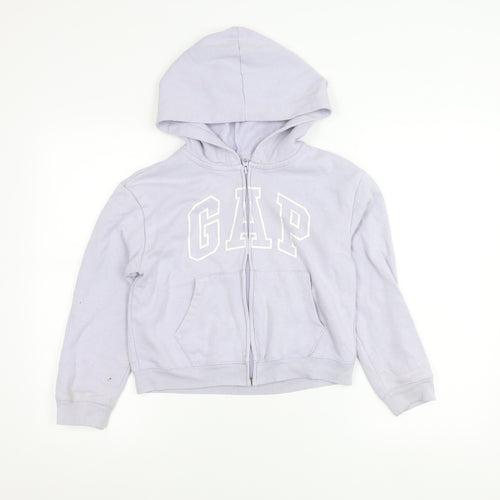 GAP Kids Girls Purple Hoodie Jacket Age 10-11 Years Full Zip Logo