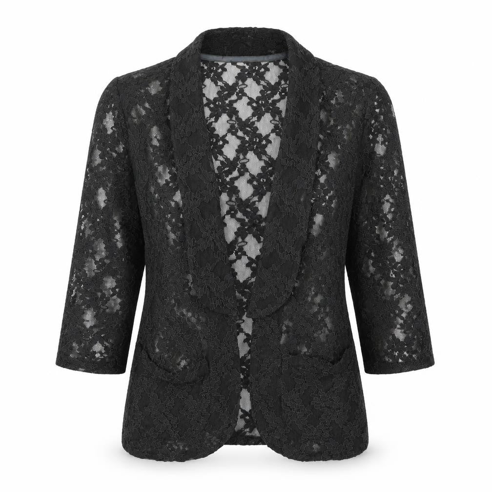 Next Women’s Black Lace Blazer Jacket Size 10 Party Casual
