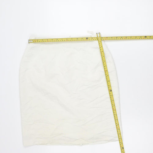 Paul Laporte Women’s White Size 16 Pencil Skirt Knee Length Viscose Blend