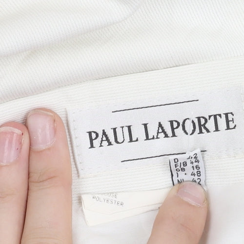 Paul Laporte Women’s White Size 16 Pencil Skirt Knee Length Viscose Blend
