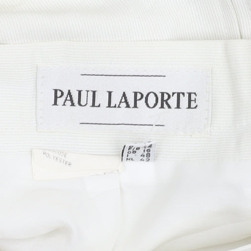 Paul Laporte Women’s White Size 16 Pencil Skirt Knee Length Viscose Blend