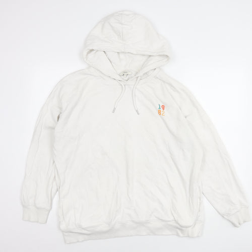 Next Womens White Hoodie L Pullover Cotton Oakland California Print
